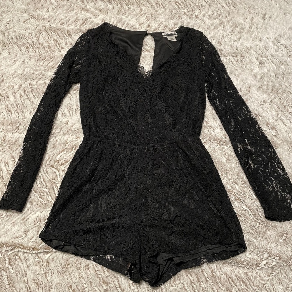 Wet Seal Black Lace Romper